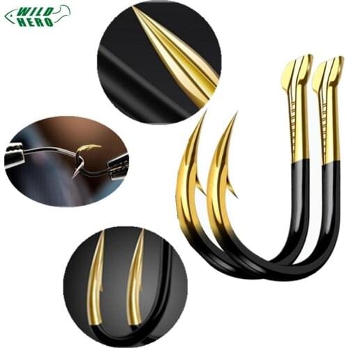 Wildhero 10pcs/Lot Fishing Hooks Fishhooks Fishing 15 Sizes Carp Supplies Accessories Lures Tungsten Alloy Barbed Tackle