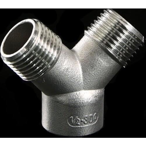 1/2" BSP Female Male Male Y Shape 3 Ways Connector Coupler Splicer Splitter 304 Stainless Fitting