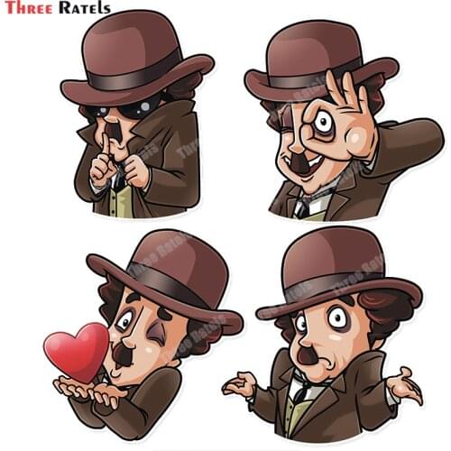 Three Ratels B265 Funny Chachaplin Cartoon Sticker Macbook Decal Luggage Skateboard Stickers Anime Cartoon Decor