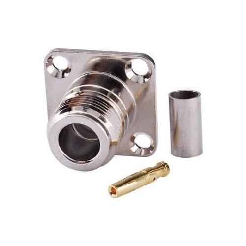 1PC Adapter N Female Jack flange deck crimp RG58 RG142 LMR195 RF Coaxial connectors