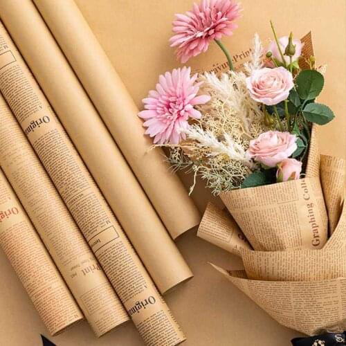 10-20PCS50*70cm Bouquet Wrapping Paper Retro Paper Gift Wrapping Paper Flower Shop Material Craft Paper Commercial Packaging Bag