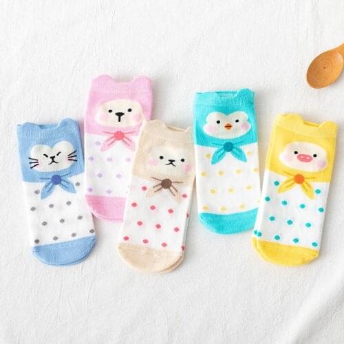 2021 New Socks Mens and Womens Socks Cartoon Cute Animal Straight Short Socks Korean Style Dog Baby Ankle Socks Wholesale