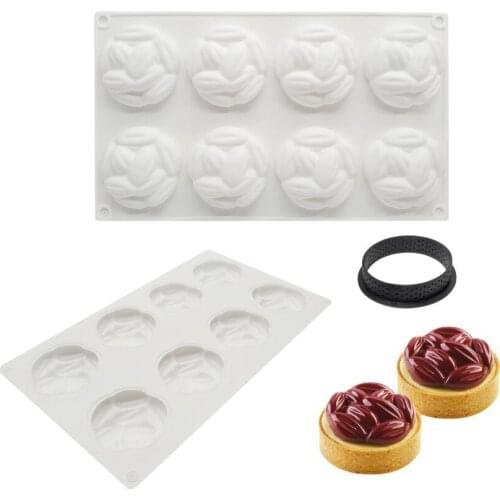 3D Silicone Mold Cake Mold Baking Tools DIY Mousse Dessert Bakeware Cooking Decorating Tools Moulds 8 Cavity