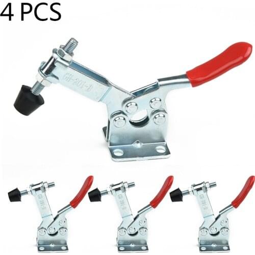 4 PCS GH-201B Horizontal Iron Clamp Quick Release Toggle Clamp Locking Lever Fastener Hand Tool Heavy Duty Tools