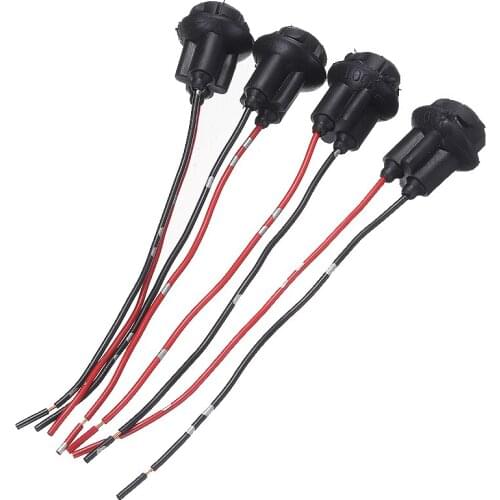 4Pcs T10 168 194 W5W Light Bulb Extension Wiring Harness Socket Connector Rubber Copper Wire LED Light Bulb Lamp Base Holder