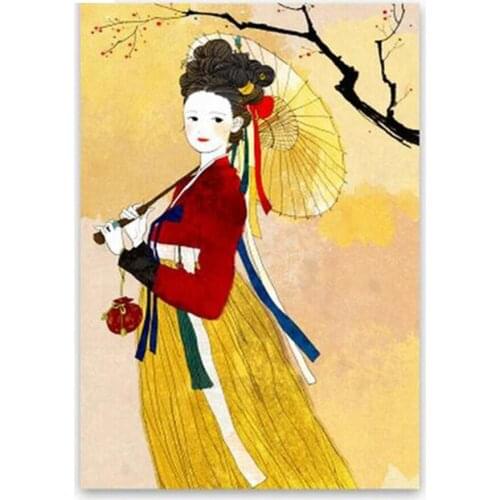 5d diamond painting Korean Ladies diy diamond embroidery round square diamond mosaic oriental beauty DIY rhinestone YG1610