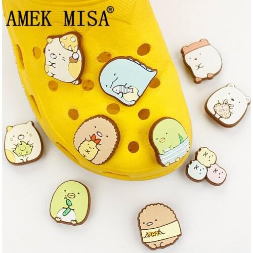 Free Shipping Novelty SAN-X Style 1-10 Pcs PVC Garden Shoe Charm Decorations Accessorie Shoe Buckle Fit Bands/Bracelets/Croc HOT