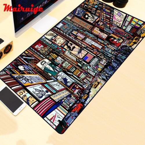 Mairuige Anime City Crowd Large Art Mouse Pad Non-Slip Gaming Cartoons Mousepad Laptop PC XXL Gamer Desk Mat Gaming Accessories