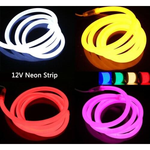 DC12V Neon Light Round Waterproof Led Strip Neon Ribbon Lamp SMD2835 Cuttable Neon Tape Outdoor Flexible Neon Sign fita led