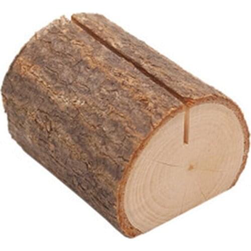 Rustic Wood Place Card Holder Table Number Stand Name Cards Photo Clip Wedding