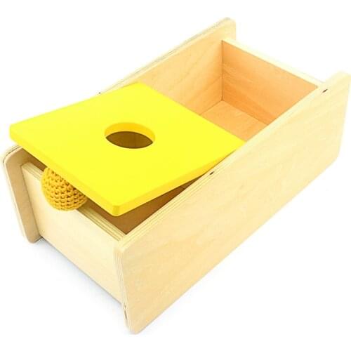 Baby Toy Montessori Toddler Imbucare Box With Flip Lid Knit Ball Wood Learning Educational Preschool Training Brinquedos Juguets