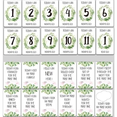 Baby Monthly Cards Sticker Photography Photo Age Cards Baby Shower Registry Gift