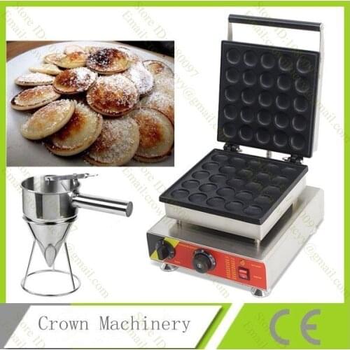 Commercial Nonstick 110v 220v Electric 25pcs Mini Poffertje Dutch Pancakes Machine Maker Baker with Batter Dispenser