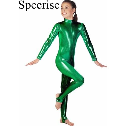 SPEERISE Toddler Sleeveless Leotard Boys Ballet Bodysuit Shiny Metallic Gymnastics Short Spandex Tank One-piece Unitards for Kid