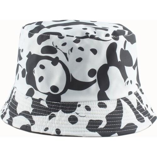 New Cartoon Panda Funny Bucket Hats For Men Women Cotton Panama Fisherman Hat Summer Lovely Outdoor Fishing Cap