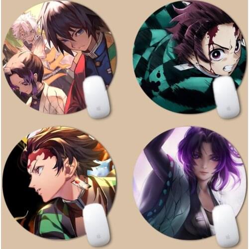Demon Slayer nezuko Laptop Gaming Mice Mousepad Round Non-slip Cushion