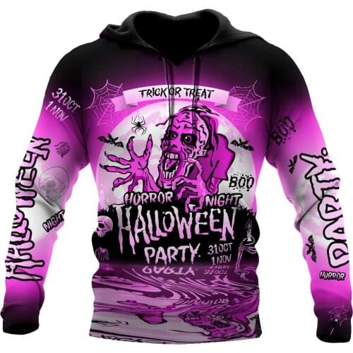 Mens hoodie Happy Halloween Skull 3D All Over Printed Sweatshirt For Men/women Autumn Casual Pullover Zipper Streetwear