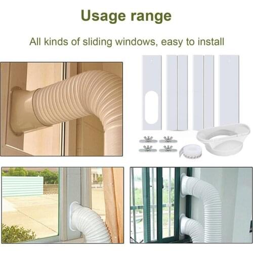 Air Conditioner Window Seal Kit Adjustable Length 43-140cm Sealing Plate Air Lock For AC Un Mobile Air Conditioner Accessories