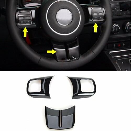 3PCS Car Steering Wheel Trim Cover Fit For Jeep Wrangler Compass Patriot Grand Cherokee 2011-2016 New High Quality
