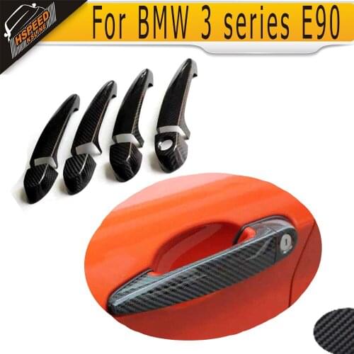3 series 4 Door carbon fiber car auto door handle trim covers for BMW E90 E92 E93 F30 F35 2005-2015