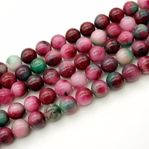 Natural Stone Tourmaline jade Round Loose 4mm 6mm 8mm 10mm For DIY Necklace Bracelet Jewelry Making