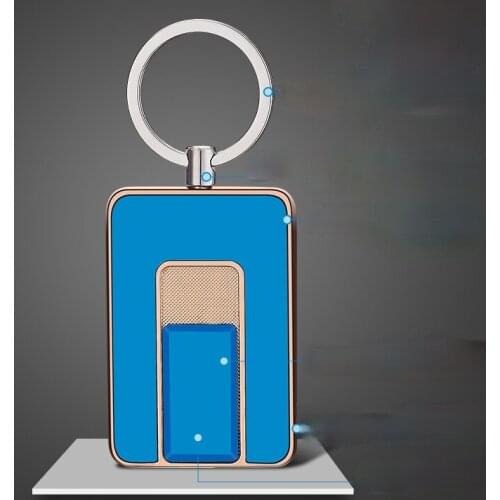 Flat Pull-down Charging Lighter Keychain with Thick Tungsten Wire Cigarette Lighter Multi-function Keychain Gadgets for Men