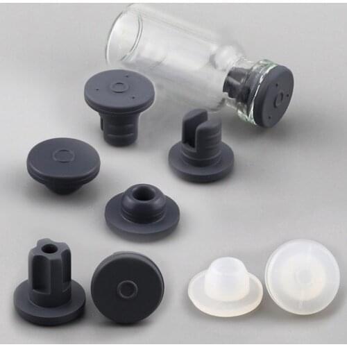 10PCS 13mm Grey Butyl Rubber Stoppers Empty Clear Bottles Self Healing Injection Ports