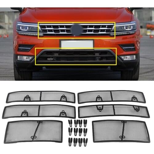 For Volkswagen VW Tiguan MK2 2017 2018 2019 2020 Car Insect Screening Mesh Front Grille Insert Net Accessories