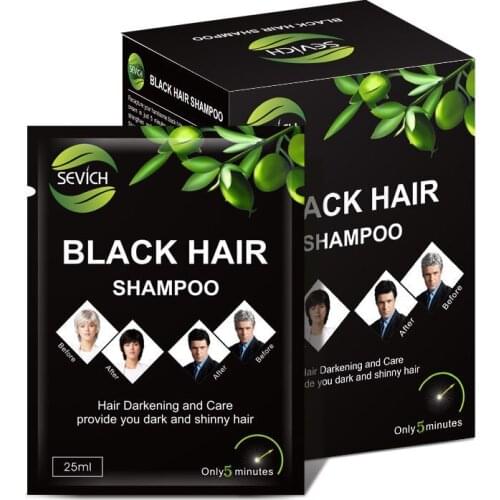 20pcs /Lot Black Hair Shampoo Fast Dyeing Gray White Become Black Hair Color 5 Minutes Natural Vegetable Lasting Month Hair Care