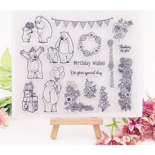 17x15cm Hot cartoon polar bear Transparent Clear Stamps / Silicone Seals Roller Stamp DIY scrapbooking photo album/Card Making