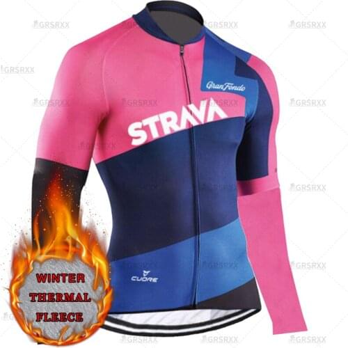 STRAVA Women Pro Cycling Jersey Long Sleeve Team Bicycle Shirts Winter Anti-Pilling Race Clothes Females' Keep Warm MTB Clothing