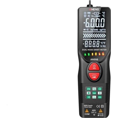 Slim AN998 Automatic Digital 6000 Counts Professional Multimeter Eletric Auto Ranging AC/DC Voltmeter Temp Ohm Hz Detector Tool