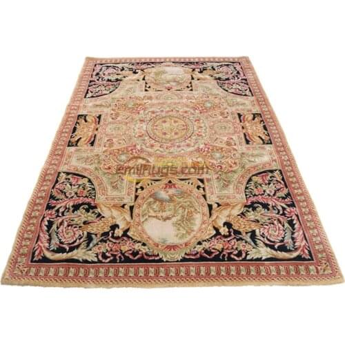 Bedroom carpet Inspired Savonnerie Style French Rug Hand Knotted