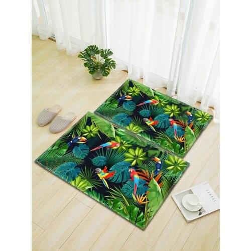 Tropical Rainforest Style Bath Mat Colorful Printing Kitchen Carpet Bathroom Rug Mats Rug Living Room Floor Mat Doormat