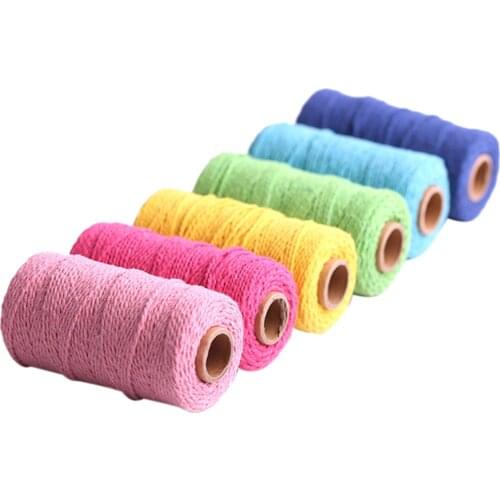 Macrame Rope Knot Art Yarn Bobbin Cord Diam 2mm Rope for Bulky Knitting Handbag Earrings Tapestry Tablemat Bonsai Basket