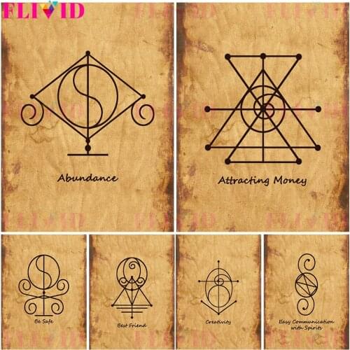 Witchcraft Magic Spell Wall Art Canvas Painting The Witchs Mark Posters And Prints For Living Room Decoration Wall Painting