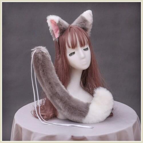 Women Anime Belt Fur Anime Tail Furry Wolf Fox Cosplay Props Halloween Costume for Christmas Gifts