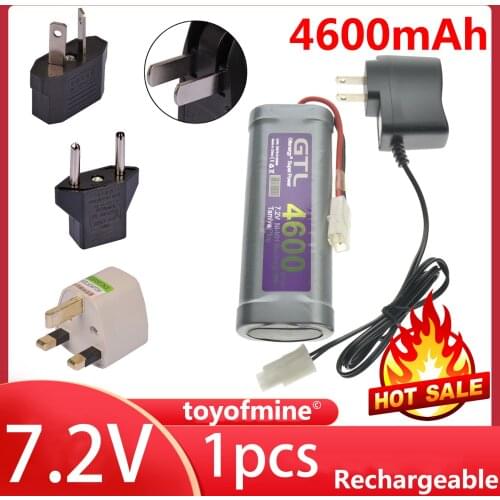 1x 7.2V 4600mAh Ni-MH Rechargeable Battery Cell Pack Gray+battery charger