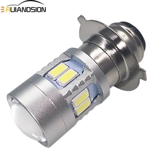 RUIANDSION 1 Pcs P15D-25-3 5730SMD Motorcycle LED Light Motorbike Moped Scooter Bulb High Low Beam 6V 12V 24V White 6000K 600Lm