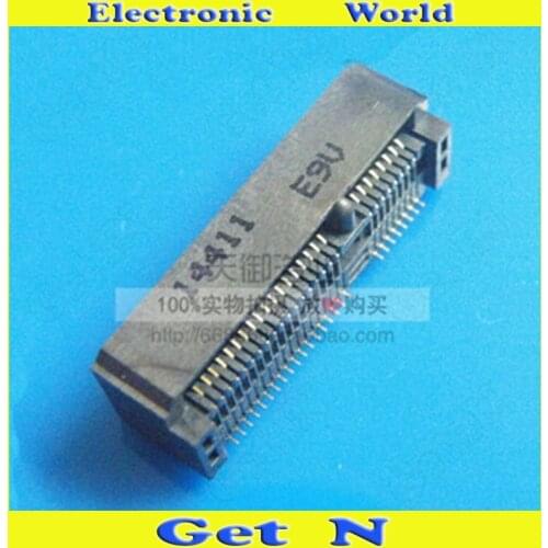 10pcs-200pcs MINI PCI-E 52P 9.0H Wireless Network Card Slot 3G Module Msata socket Connectors for Notebook