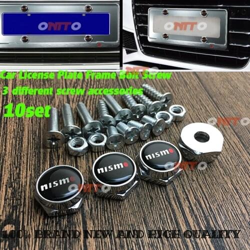 10x Anti-theft Car License Plate Bolts Frame Screws for Nismo Qashqai X-Trail Juke Teana Tiida Sunny Sticker Emblem Cover