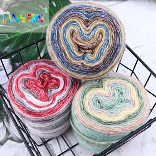 3 balls * 100g cake woolen handwork diy knit present boyfriend girlfriend Own weaving scarf yarn 3mm thick thread lover t49