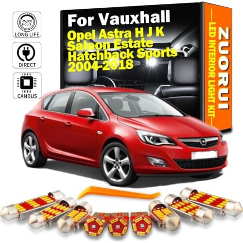 For Vauxhall Opel Astra H J K Saloon Estate Hatchback Sports 2004-2017 2018 Vehicle LED Interior Light Kit Canbus Car Lamp