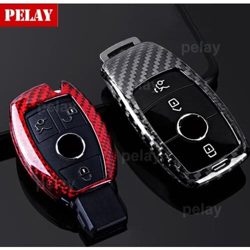Real Carbon Fiber Key Case Cover Key Case Protective Shell Holder for Mercedes Benz AMG A B R E G Class GLK GLA W204 W251 W463