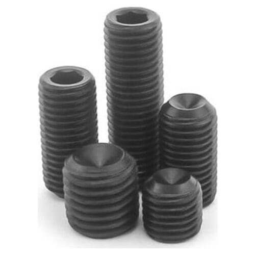 UNC 7/16-14 1/2-13 5/8-11 pitch carbon steel Grade 12.9 black set screw steel inner hex bolt concave hollow end Black 3D printer