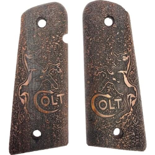 Colt 1911 Custom Laser Cut Colt Logo Wooden Grip
