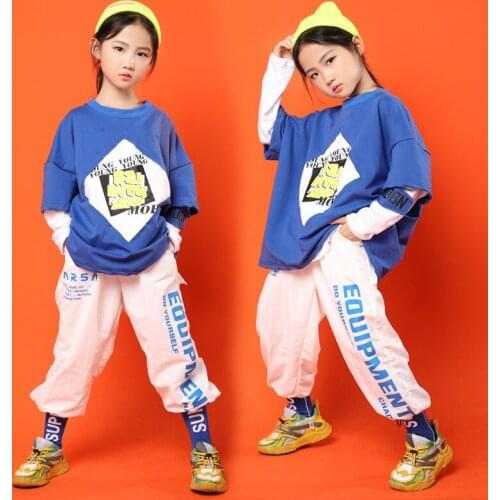 Kid Hip Hop Clothing Dance Costumes for Girl Boy Competition Dancing Clothes Full Sleeve T Shirt Pant Jazz Ballroom Dancewear LJ