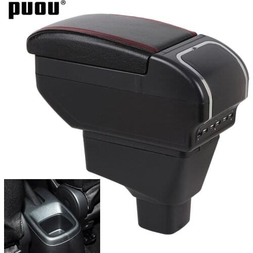 USB Charging Car Armrest Box For Suzuki Sx4 2007-2015 Dual Layer Center Console Storage Box with ashtray Cup holder Car modifica