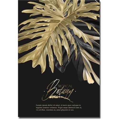 Black Gold Leaves Printed Water-Soluble Canvas 11CT Cross-Stitch Patterns Embroidery DMC Threads Knitting Needlework Decor