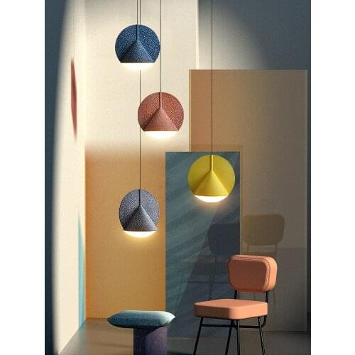 Italian Designer Colorful Stamp Dining Room Resin Hanging Lamp Art Decor Home Bedside Bedroom Restaurant Lamp Living Room Salon